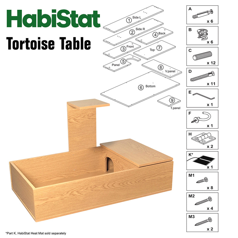 HabiStat Tortoise Table, Oak