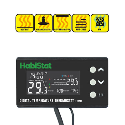 HabiStat Digital Temperature Thermostat, Timer, 600 Watt