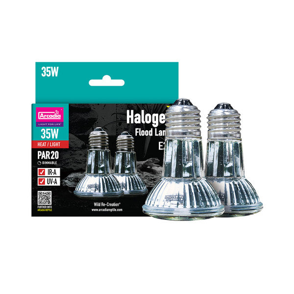 ARCADIA MINI HALOGEN FLOOD LAMP twin pack