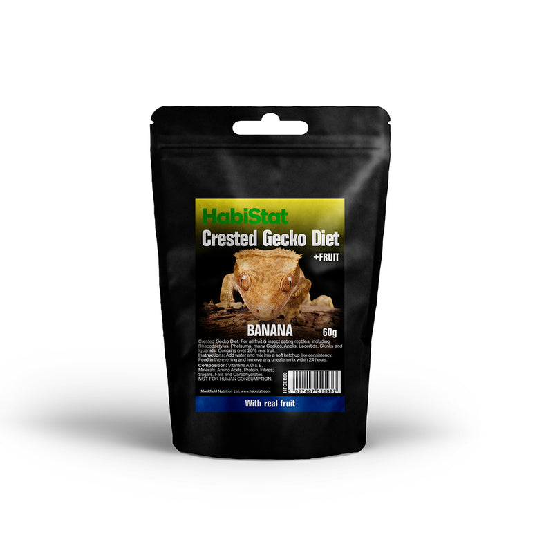 HabiStat Crested Gecko Diet, Banana, Eco Pak, 60g