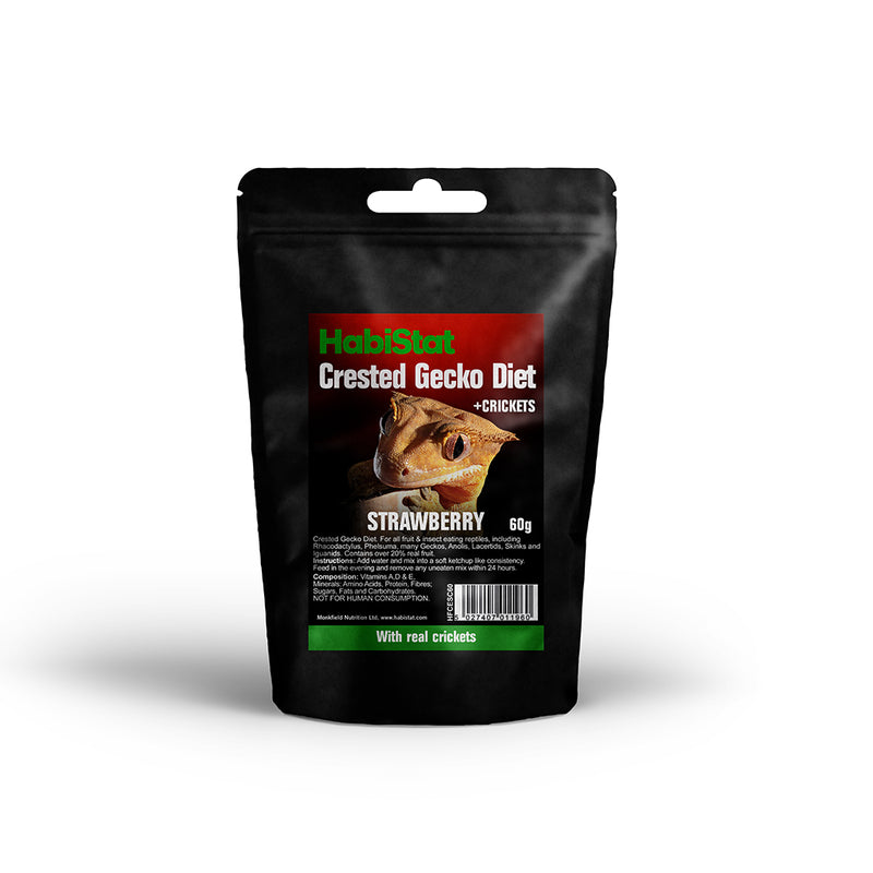 HS Crested Gecko Diet, Strawberry and Cricket, Eco Pak, 60g
