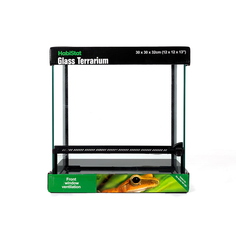 HabiStat Glass Terrarium, 30 x 30 x 32cm (12 x 12 x 13"), Built