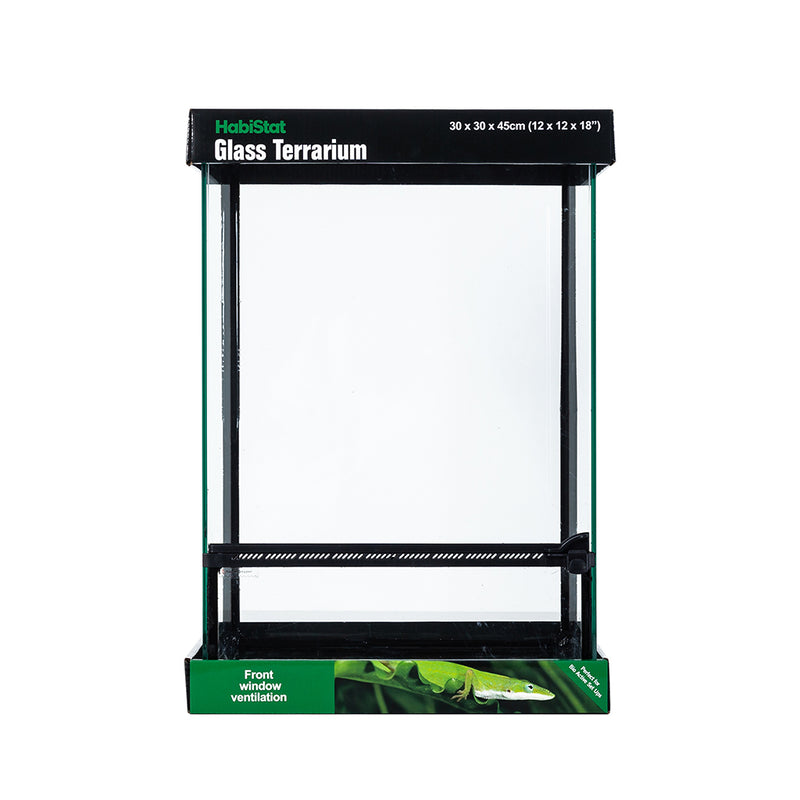 HabiStat Glass Terrarium, 30 x 30 x 45cm (12 x 12 x 18"), Built