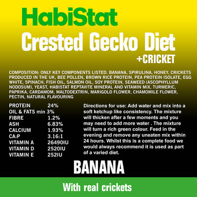 HabiStat Crested Gecko Diet, Banana and Cricket, 60g