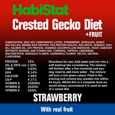 HabiStat Crested Gecko Diet, Strawberry, 60g