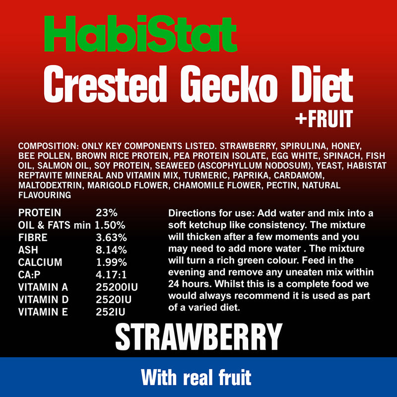 HabiStat Crested Gecko Diet, Strawberry, 60g