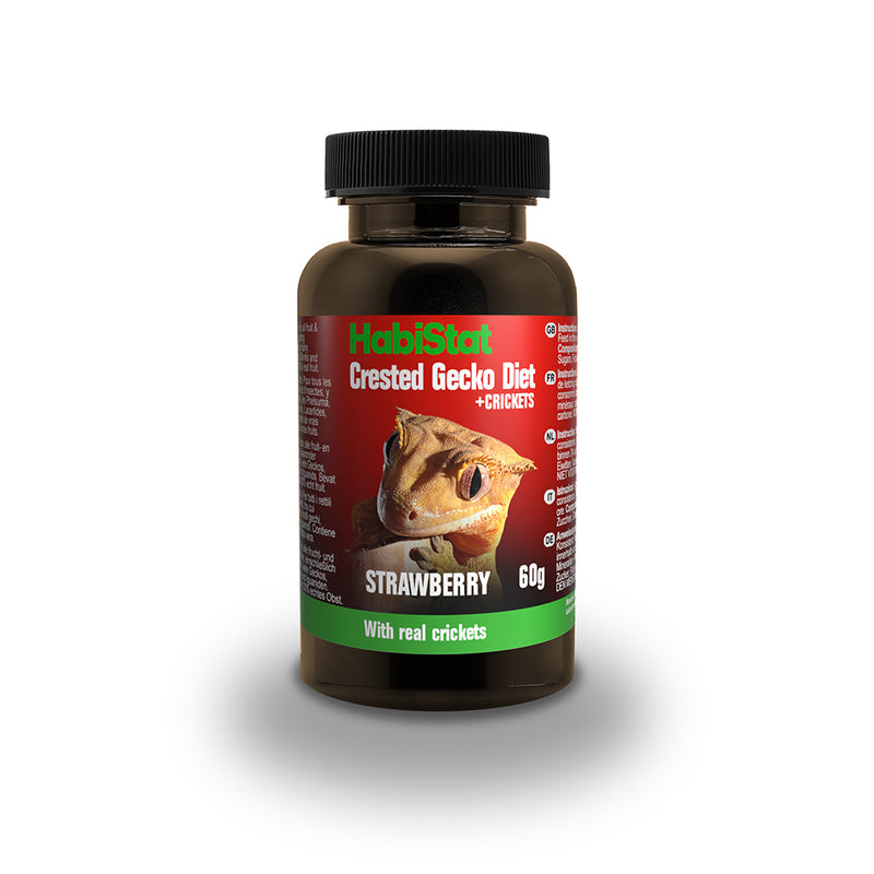HabiStat Crested Gecko Diet, Strawberry and Cricket, 60g