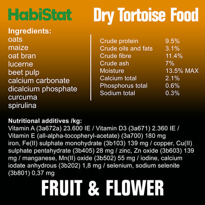 HabiStat Tortoise Food Fruit & Flower, 800g