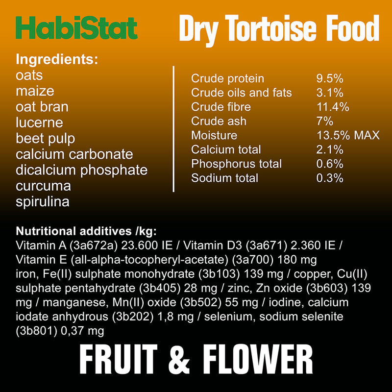 HabiStat Tortoise Food Fruit & Flower, 800g