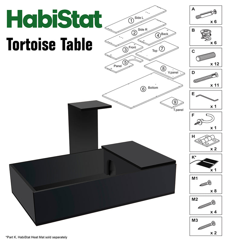 HabiStat Tortoise Table, Black