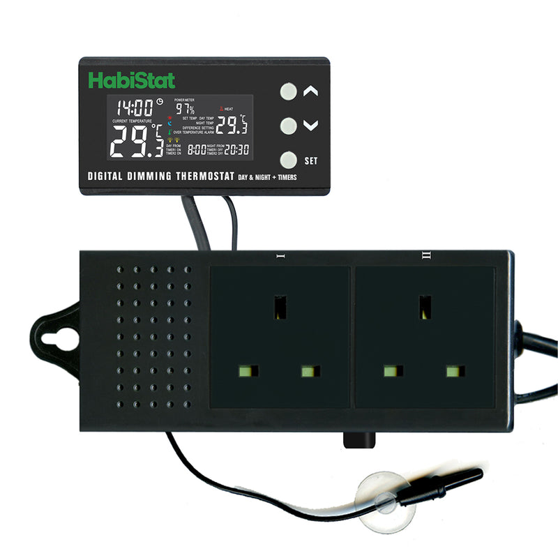 HabiStat Digital Dimming Thermostat, Day/Night, Timer, 600 Watt