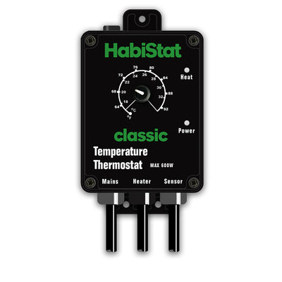 HabiStat Temperature Thermostat, Black, 600 Watt