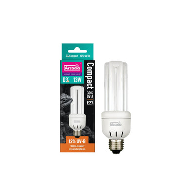 Arcadia Mini Triple U D3+ 12% Screw In Compact, 13 Watt