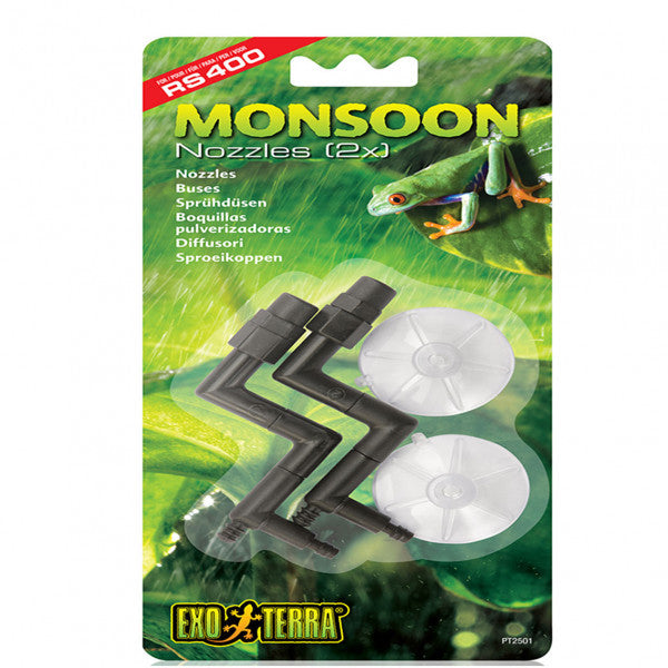 Exo Terra Replacement Nozzles with Suction Cups for Exo Terra Monsoon, 2 Pack